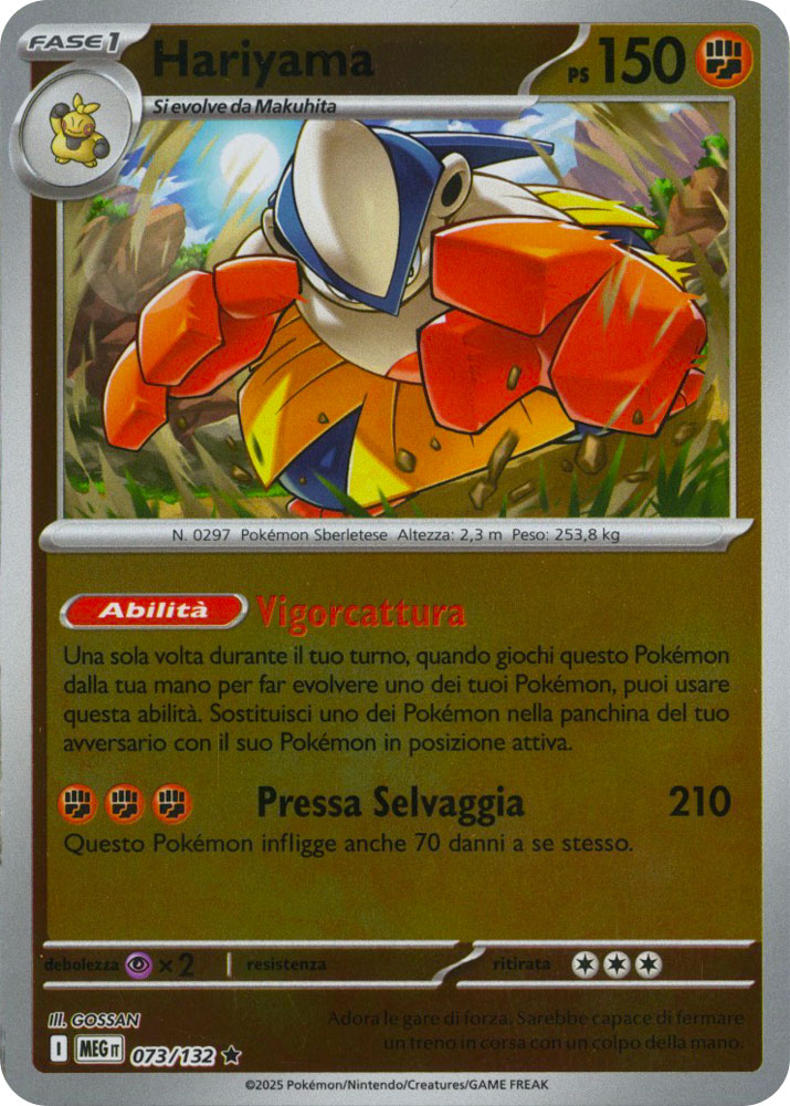 073 / 132 Hariyama Rara foil reverse (IT) -NEAR MINT-