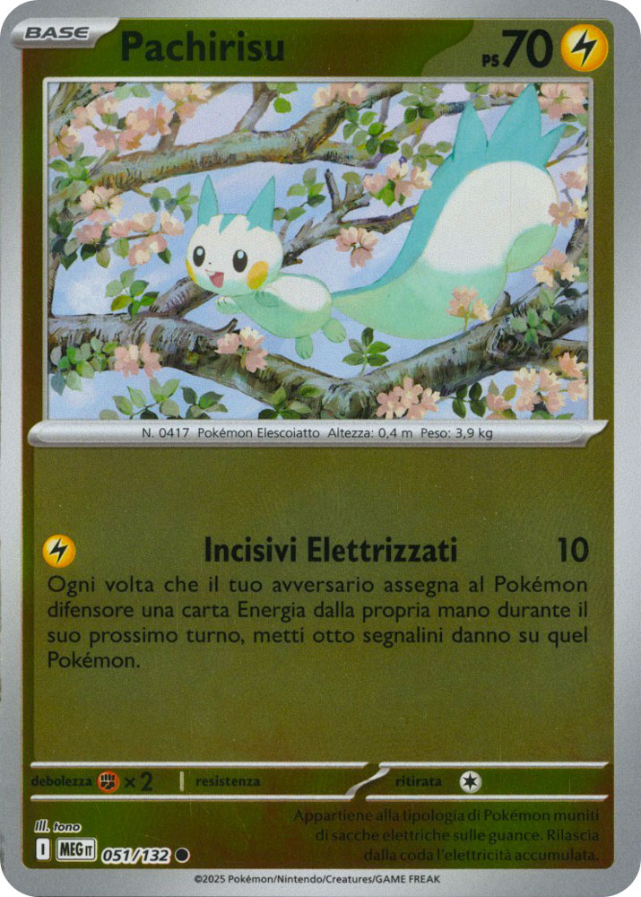 051 / 132 Pachirisu Comune foil reverse (IT) -NEAR MINT-