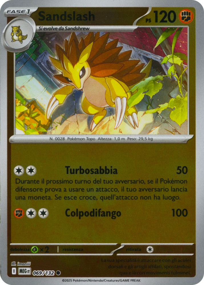 069 / 132 Sandslash Comune foil reverse (IT) -NEAR MINT-