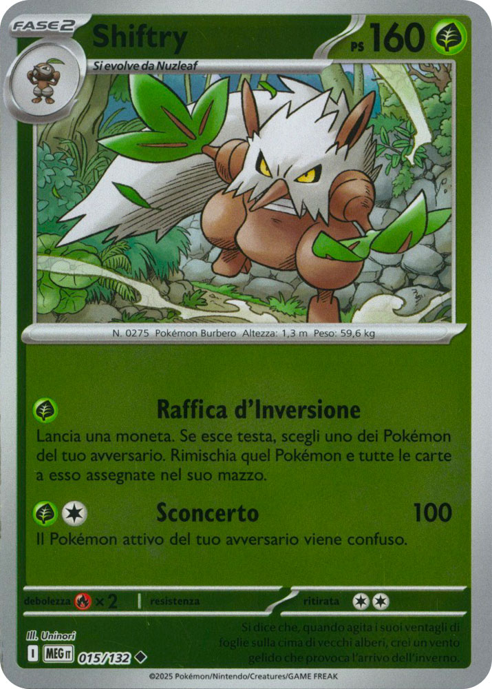 015 / 132 Shiftry Non Comune foil reverse (IT) -NEAR MINT-