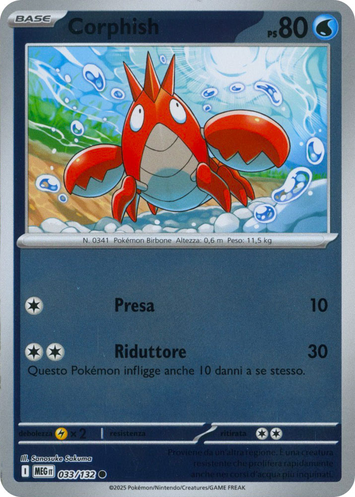 033 / 132 Corphish Comune foil reverse (IT) -NEAR MINT-