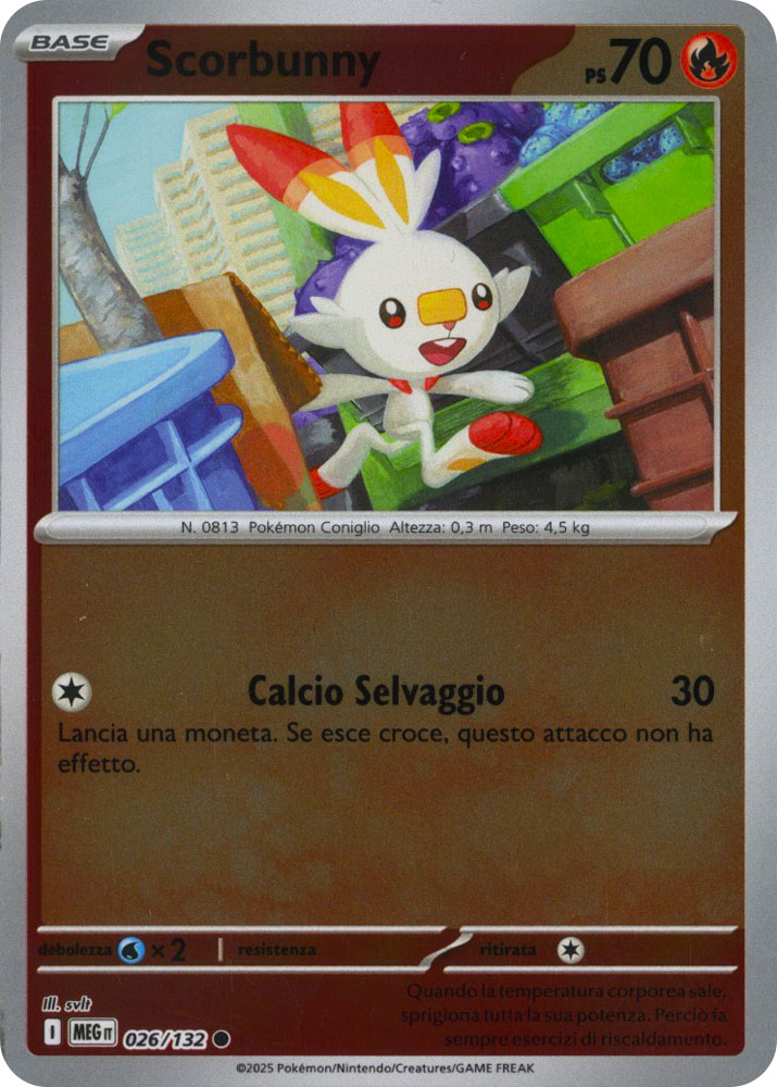026 / 132 Scorbunny Comune foil reverse (IT) -NEAR MINT-