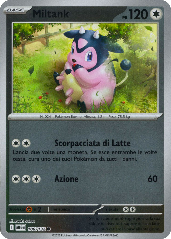 106 / 132 Miltank Comune foil reverse (IT) -NEAR MINT-