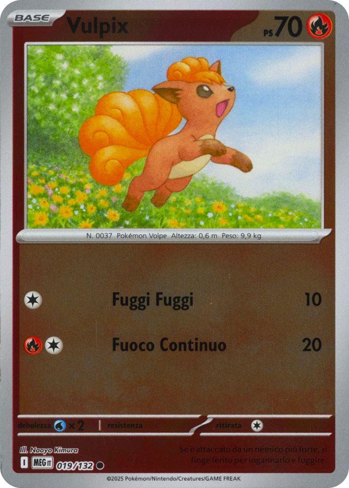 019 / 132 Vulpix Comune foil reverse (IT) -NEAR MINT-