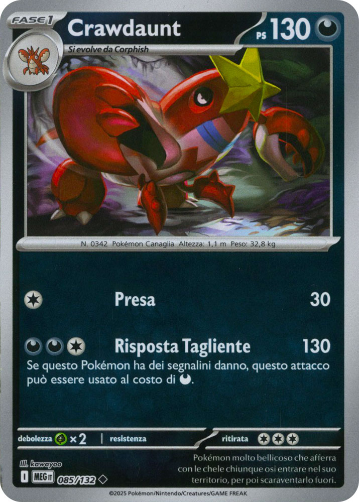 085 / 132 Crawdaunt Non Comune foil reverse (IT) -NEAR MINT-