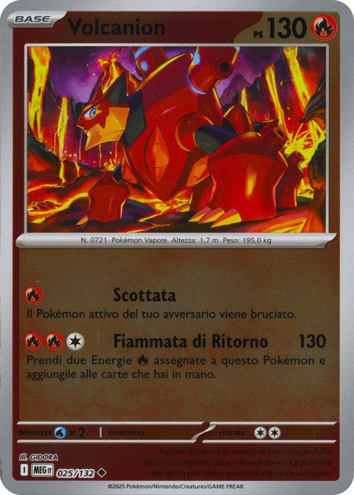 025 / 132 Volcanion Non Comune foil reverse (IT) -NEAR MINT-