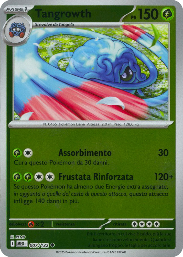 007 / 132 Tangrowth Non Comune foil reverse (IT) -NEAR MINT-