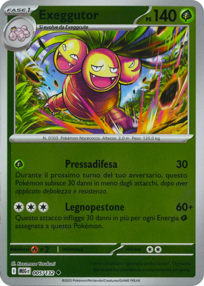 005 / 132 Exeggutor Non Comune foil reverse (IT) -NEAR MINT-