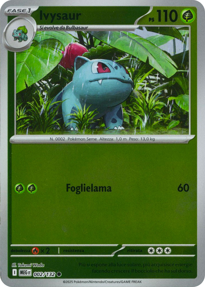 002 / 132 Ivysaur Comune foil reverse (IT) -NEAR MINT-