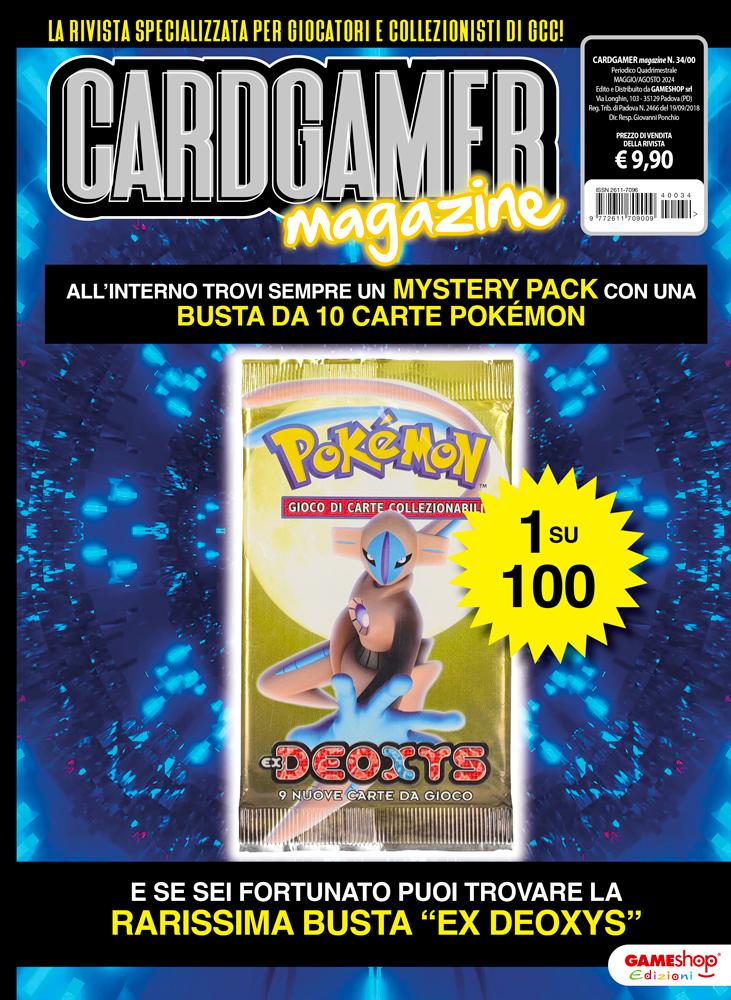 CardGamer Magazine Pokemon 34/00 In allegato un Mistery Pack con una busta di Pokemon (IT)