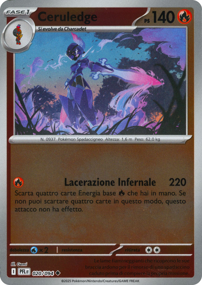 020 / 094 Ceruledge Non Comune foil reverse (IT) -NEAR MINT-