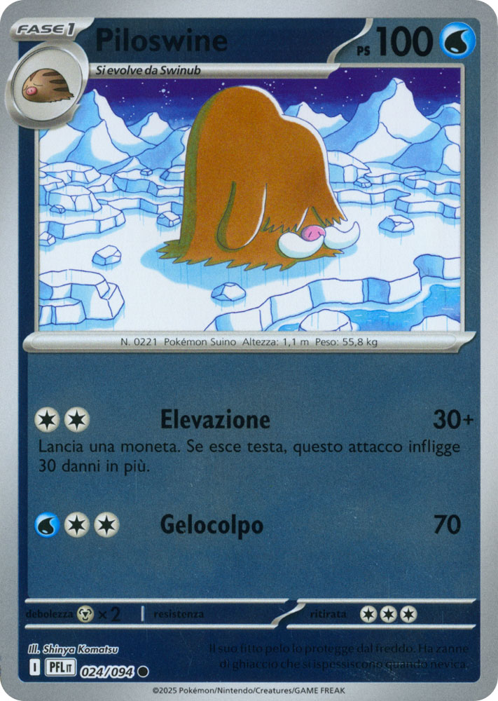 024 / 094 Piloswine Comune foil reverse (IT) -NEAR MINT-