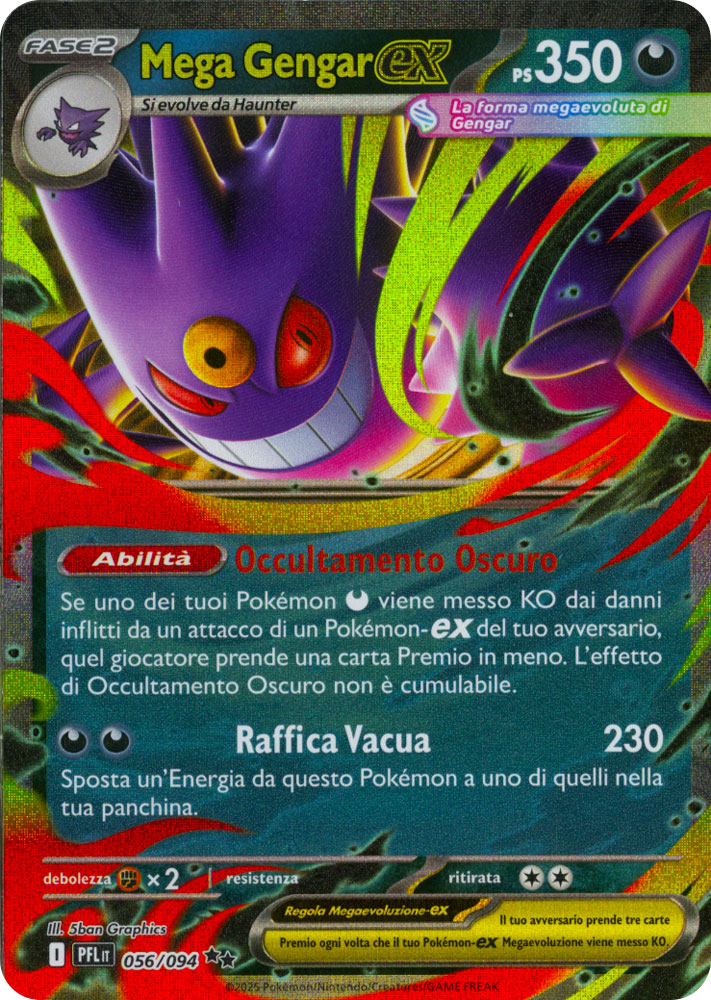 056 / 094 Mega Gengar ex Rara ex foil (IT) -NEAR MINT-
