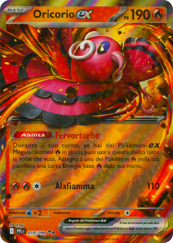 018 / 094 Oricorio ex Rara ex foil (IT) -NEAR MINT-