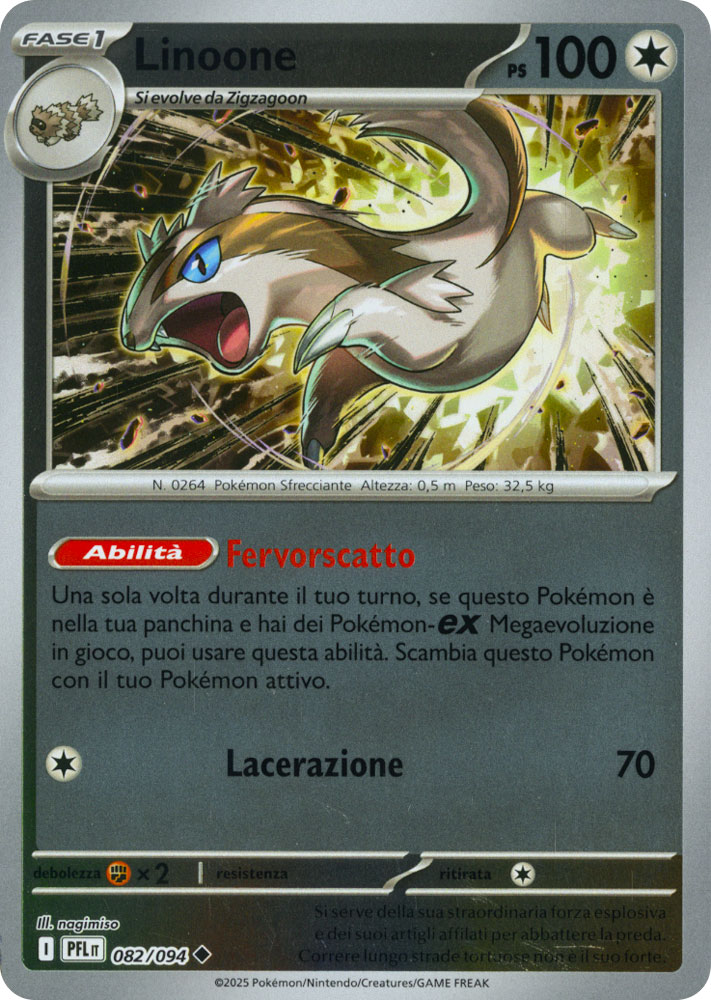 082 / 094 Linoone Non Comune foil reverse (IT) -NEAR MINT-