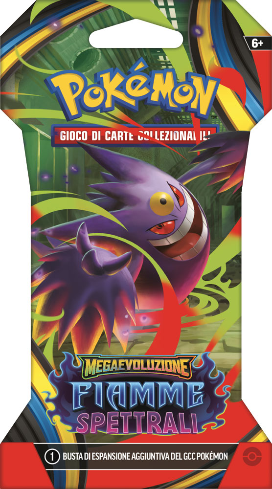 Megaevoluzione Fiamme Spettrali busta 10 carte Paper Sleeve Artwork Random (IT)
