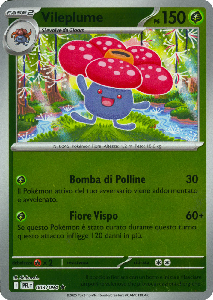 003 / 094 Vileplume Rara foil reverse (IT) -NEAR MINT-