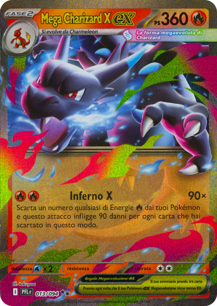 013 / 094 Mega Charizard X ex Rara ex foil (IT) -NEAR MINT-