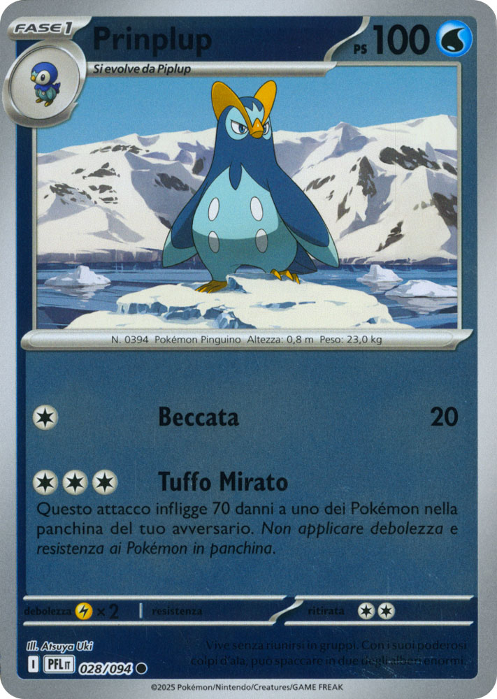 028 / 094 Prinplup Comune foil reverse (IT) -NEAR MINT-