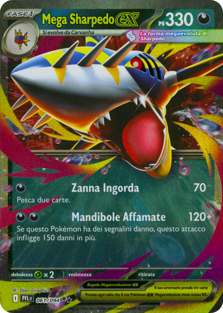 061 / 094 Mega Sharpedo ex Rara ex foil (IT) -NEAR MINT-