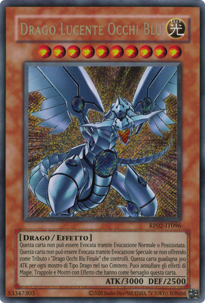 RP02-IT096 Drago Lucente Occhi Blu rara segreta Unlimited (ristampa) (IT) -NEAR MINT-