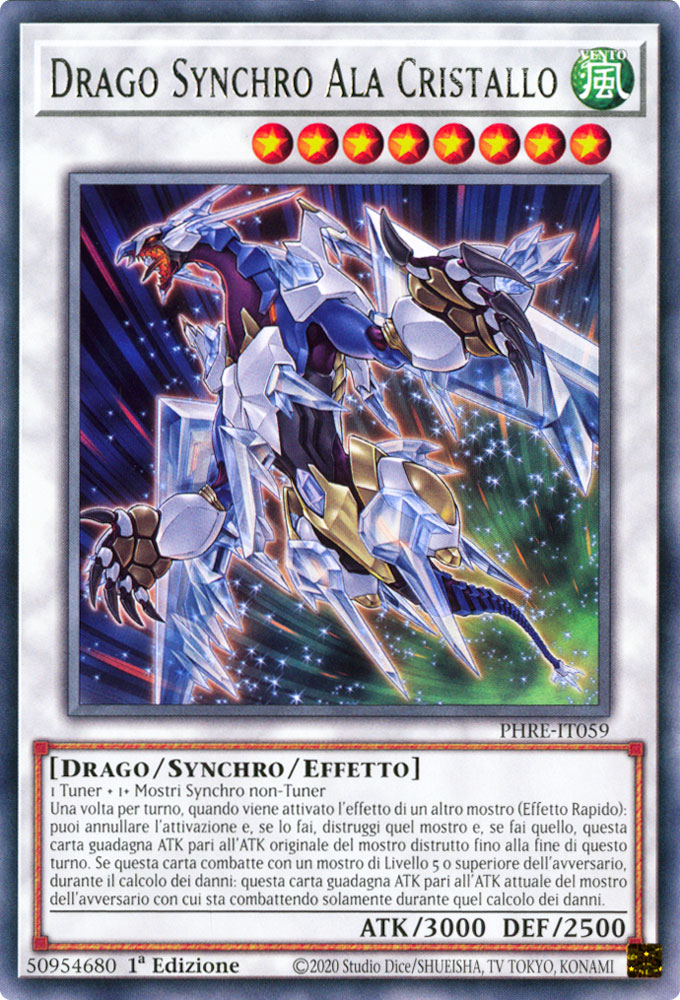 PHRE-IT059 Drago Synchro Ala Cristallo rara 1a edizione (IT) -NEAR MINT-