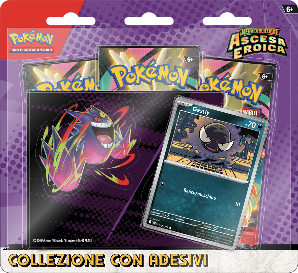 M2.5 Megaevoluzione Ascesa Eroica Collezione con Adesivi Gastly (IT)