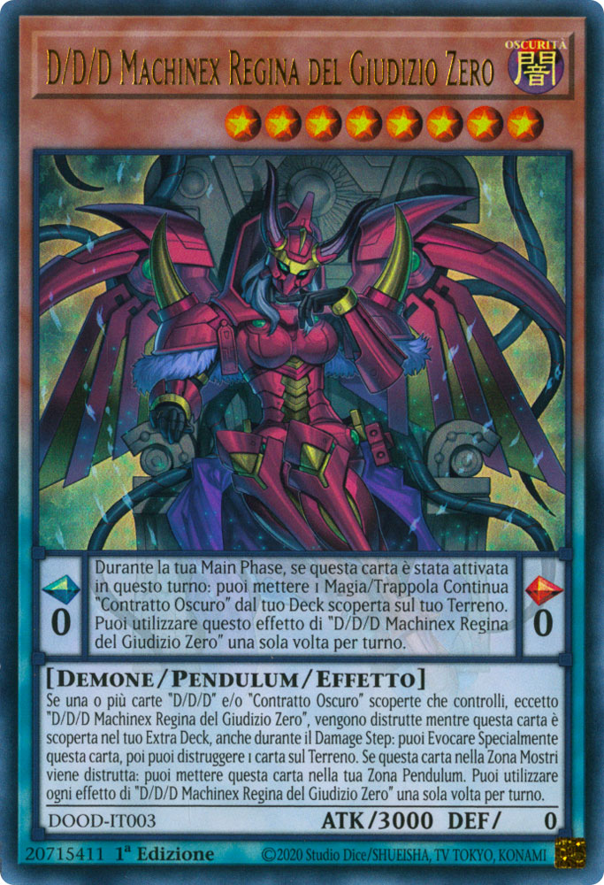 DOOD-IT003 D/D/D Machinex Regina del Giudizio Zero ultra rara 1a Edizione (IT) -NEAR MINT-