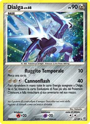001 / 130 Dialga LIV.68 rara foil (IT) -NEAR MINT-