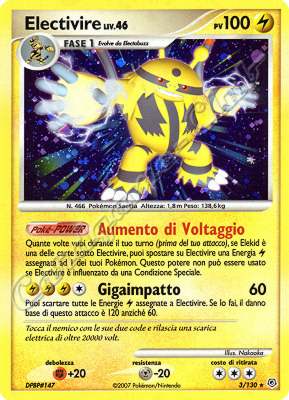 003 / 130 Electivire LIV.46 rara foil (IT) -NEAR MINT-