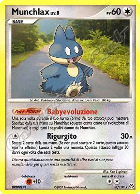 033 / 130 Munchlax LIV.8 rara (IT) -NEAR MINT-