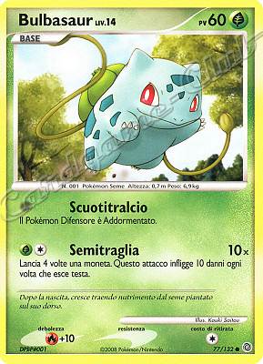 077 / 132 Bulbasaur LIV.14 comune (IT) -NEAR MINT-