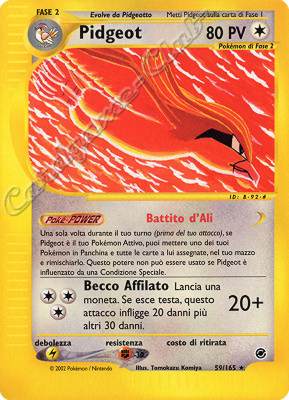 059 / 165 Pidgeot rara (IT) -NEAR MINT-