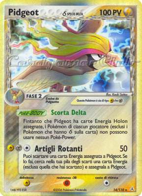 014 / 110 Pidgeot Delta Species rara foil (IT) -NEAR MINT-