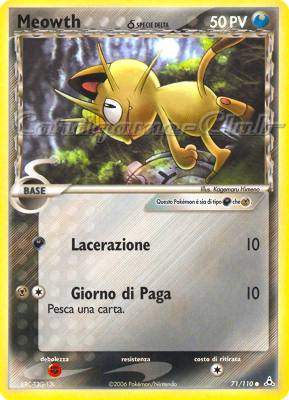 071 / 110 Meowth Delta Species comune (IT) -NEAR MINT-