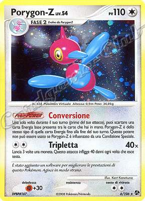 006 / 106 Porygon-Z LIV.54 rara foil (IT) -NEAR MINT-