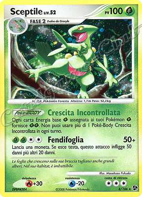 008 / 106 Sceptile LIV.52 rara foil (IT) -NEAR MINT-