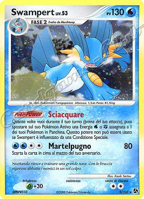 009 / 106 Swampert LIV.53 rara foil (IT) -NEAR MINT-
