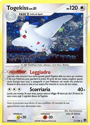 011 / 106 Togekiss LIV.51 rara foil (IT) -NEAR MINT-