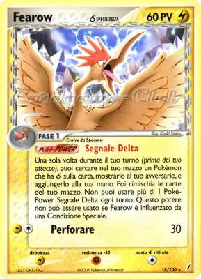 018 / 100 Fearow Specie Delta rara (IT) -NEAR MINT-