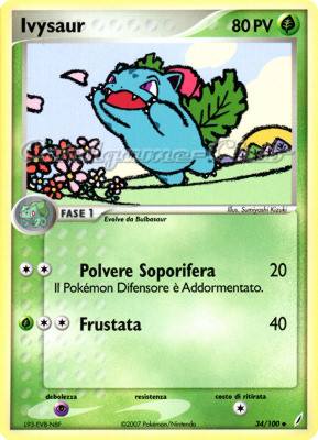 034 / 100 Ivysaur non comune (IT) -NEAR MINT-