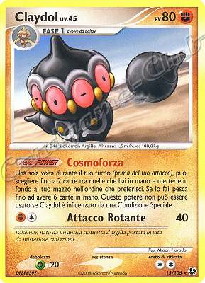 015 / 106 Claydol LIV.45 rara (IT) -NEAR MINT-
