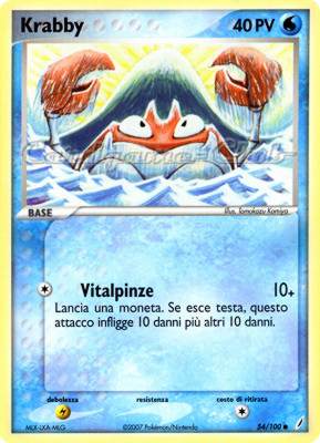 054 / 100 Krabby comune (IT) -NEAR MINT-