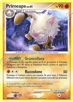 027 / 106 Primeape LIV.41 rara (IT) -NEAR MINT-