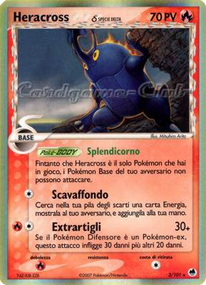 003 / 101 Heracross Specie Delta rara foil (IT) -GOOD-