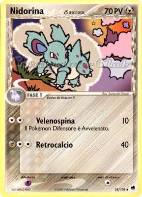 034 / 101 Nidorina Specie Delta non comune (IT) -NEAR MINT-