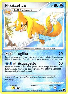 037 / 106 Floatzel LIV.32 non comune (IT) -NEAR MINT-