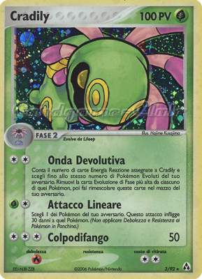 03 / 92 Cradily rara foil (IT) -NEAR MINT-