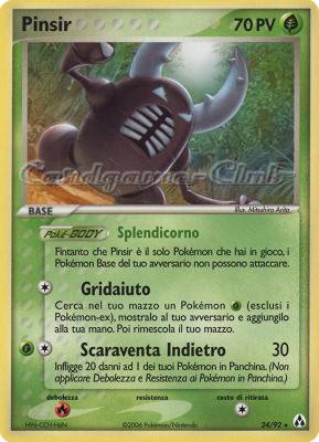 24 / 92 Pinsir rara (IT) -NEAR MINT-