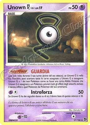 057 / 106 Unown G LIV.17 non comune (IT) -NEAR MINT-